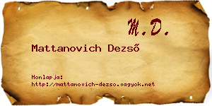 Mattanovich Dezső névjegykártya