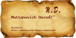 Mattanovich Dezső névjegykártya