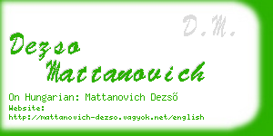 dezso mattanovich business card