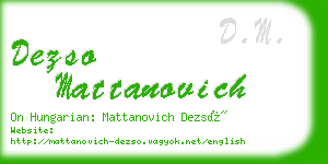 dezso mattanovich business card